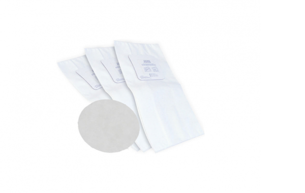 Sac électrostatique et filtre rond - 4 dents - Paquet de 3 sacs et 1 filtre rond inclus